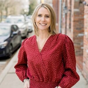 Evolverie Cottagecore Peasant V Neck Smocked Faux Wrap Long Sleeve Shirt 1x